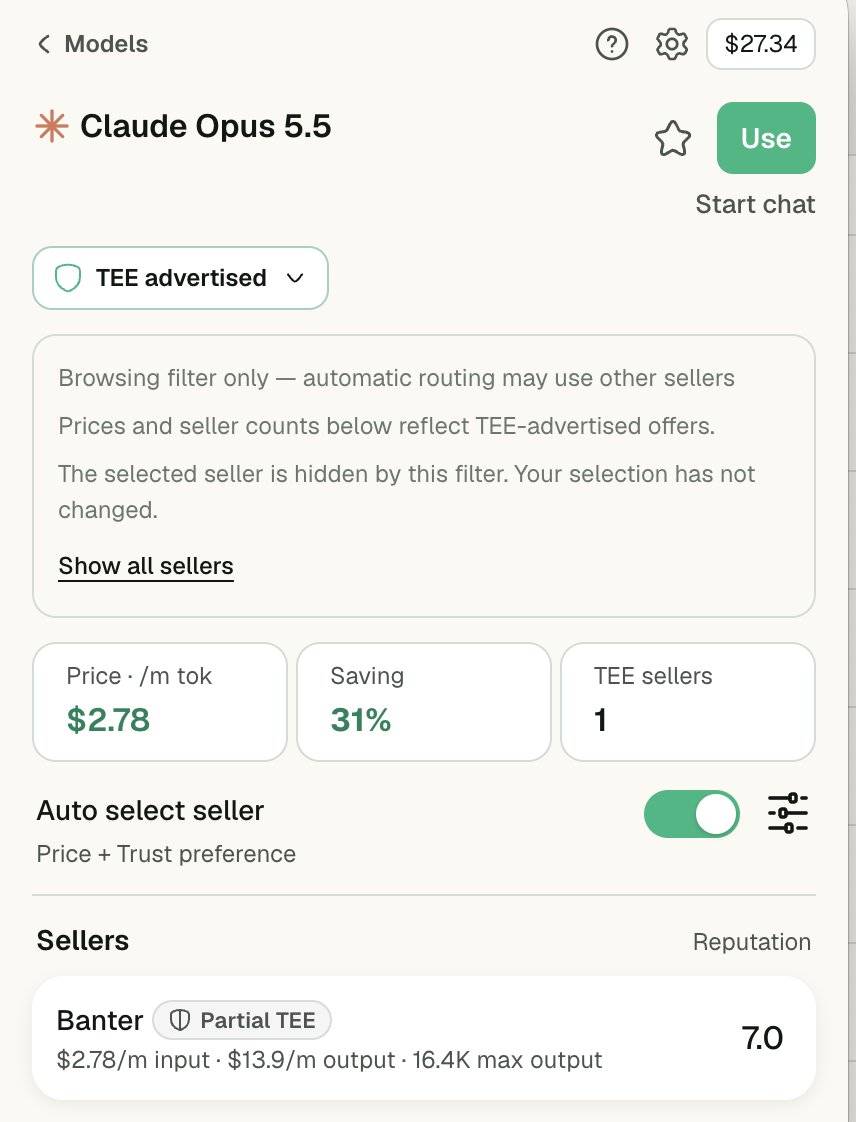 AntseedMarkets's tweet photo. We're glad to be the first @AntSeed TEE provider powered by @PhalaNetwork  and it means we couldn't get access to any prompt datas from the inference buyers. We take our buyers privacy seriously. Check our models if you're interested. https://t.co/xlsxbjPb9O https://t.co/Xe4s5SMBL0