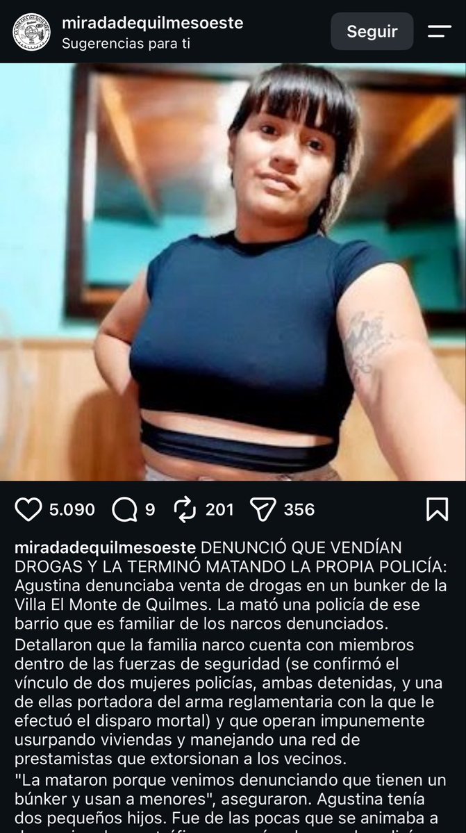NikiNikitaLiana's tweet photo. Sucedió en Quilmes, era madre de dos niños, denunció la venta de droga en su barrio y la asesinó de un balazo una mujer policía. La mujer policía en cuestión es familiar de narcos de la zona q ya fueron varias veces denunciados. La poli está presa junto a otra efectivo. https://t.co/vsGL8W0EkR