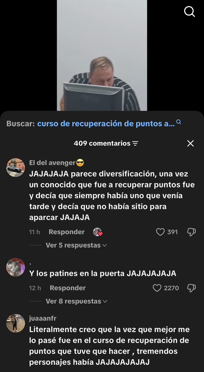 _pitingo_'s tweet photo. Un tío monta el espectáculo en un curso para recuperar los puntos del carnet.

No puedo parar de reírme con los comentarios 😭🤣 https://t.co/Ceidj6UAOj