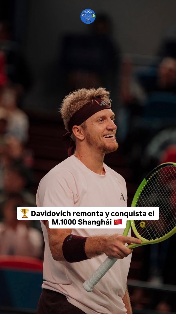 DirectoSaque's tweet photo. 🏆 DAVIDOVICH GANA SU PRIMER MASTERS 1000 Y JÓDAR SE QUEDA A LAS PUERTAS

🇪🇸 Alejandro Davidovich se proclama campeón en Shanghái tras remontar ante Rafa Jódar en la final española: 1-6, 7-6 y 6-4

🎾 El malagueño llegó a estar set y break abajo, pero Rafa no pudo cerrar la final https://t.co/7hKtbjYAay
