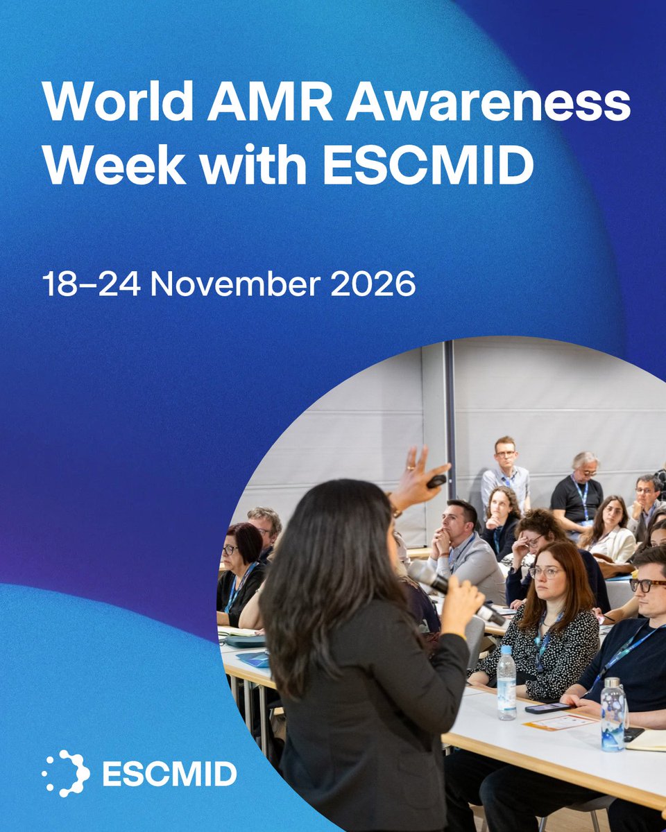 ESCMID's tweet photo. 📅 Mark your calendars for #WAAW2026!

ESCMID is preparing activities to raise awareness of #AMR, share knowledge and bring our community together.

🦠 The programme kicks off with a webinar series on 29 October!

👉 Discover what's planned: https://t.co/M9bKVX4fEs https://t.co/gvfaXt9BT4
