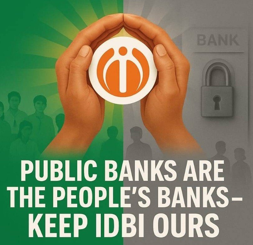 AIIDBIOA_BIHAR's tweet photo. 🏦 BANKS SERVE PEOPLE, NOT JUST PROFIT!
The future of IDBI Bank matters to employees, customers, farmers, MSMEs and ordinary citizens. Public interest, financial inclusion and employment concerns deserve serious consideration.
📢 Raise your voice for IDBI Bank!
#idbinotforsell #IDBINotForSell #SaveIDBI #BankBachaoDeshBachao 
#StopPrivatisation