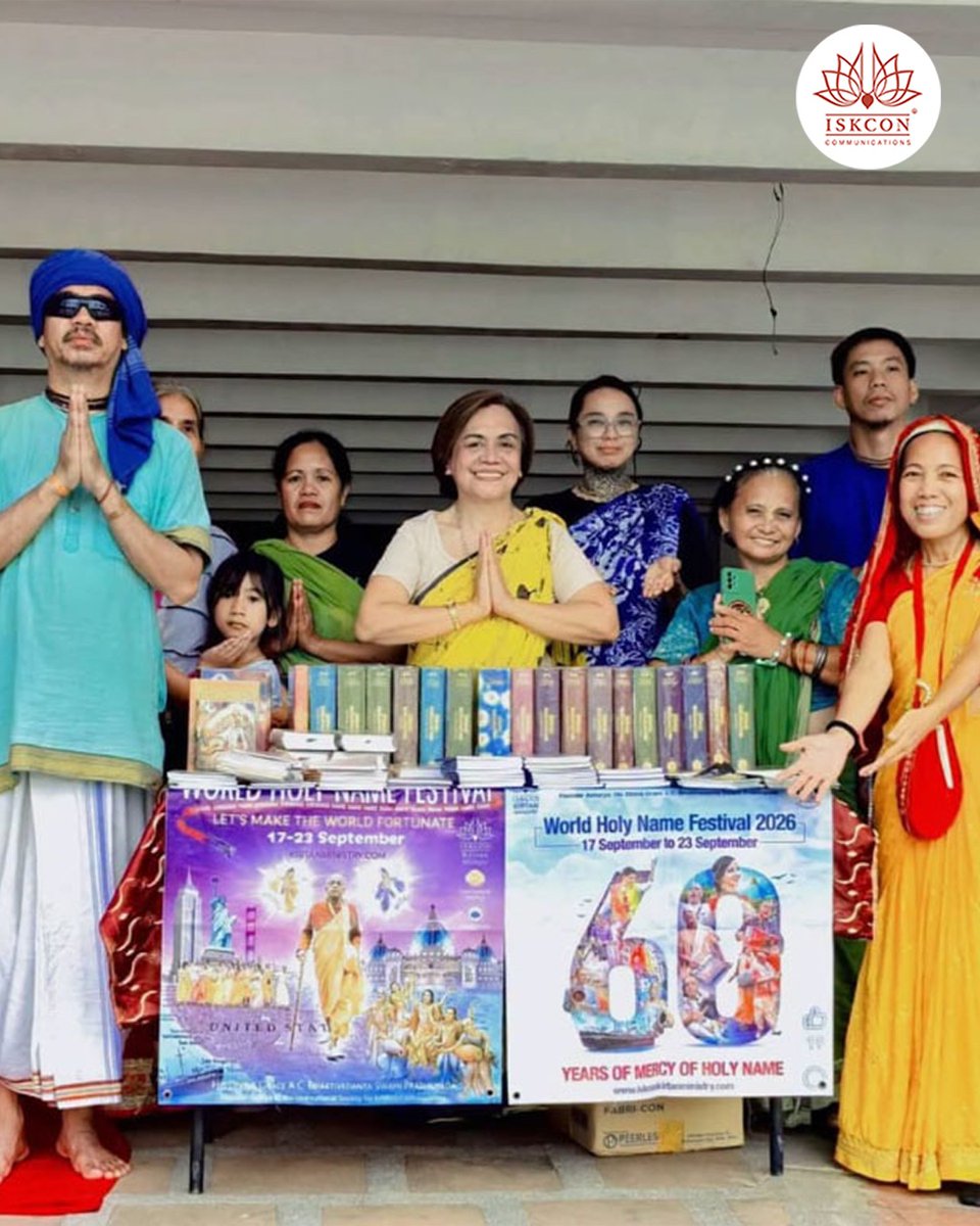 iskcon's tweet photo. The streets of Manila came alive with Harinama Sankirtan along with food and book distribution during the World Holy Name Festival.

ISKCON Manila, Sri Sri Radha Madhava Mandir, Taguig, brought the chanting of the Hare Krishna Mahamantra to the city streets and Rizal Park, sharing the joy of the Holy Name with everyone.