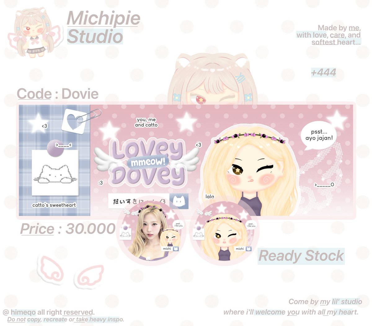 himeqo's tweet photo. help repost pwis? thank u. ︎︎❤︎

( 📞 .. )  it’s the-ready-to-wear-pieces: 4 ready stock layout chibi imup muse stella h2h hearts2hearts, 🥣 ˖ ໒꒱ | grab yours now! ❤︎

💌 DM michi
🤍 bundle wabis special price ask michi first
🎨 recolor +3k

#bealanja https://t.co/xPeRpWbxRi