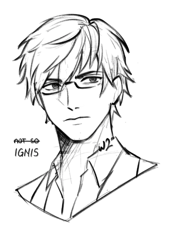 Double_the_w's tweet photo. Ignis Scientia (I gave up drawing his hair up) #ignis #ffxv #doodle #sketch https://t.co/CrcHZO92Op