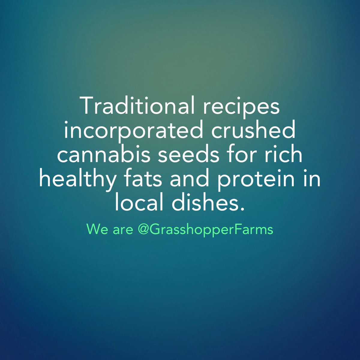 willwbowden's tweet photo. Traditional recipes incorporated crushed cannabis seeds for rich healthy fats and protein in local dishes.
#cannabishistory #superfoods
We are @GrasshopperFarms https://t.co/8sjIK5iY4w