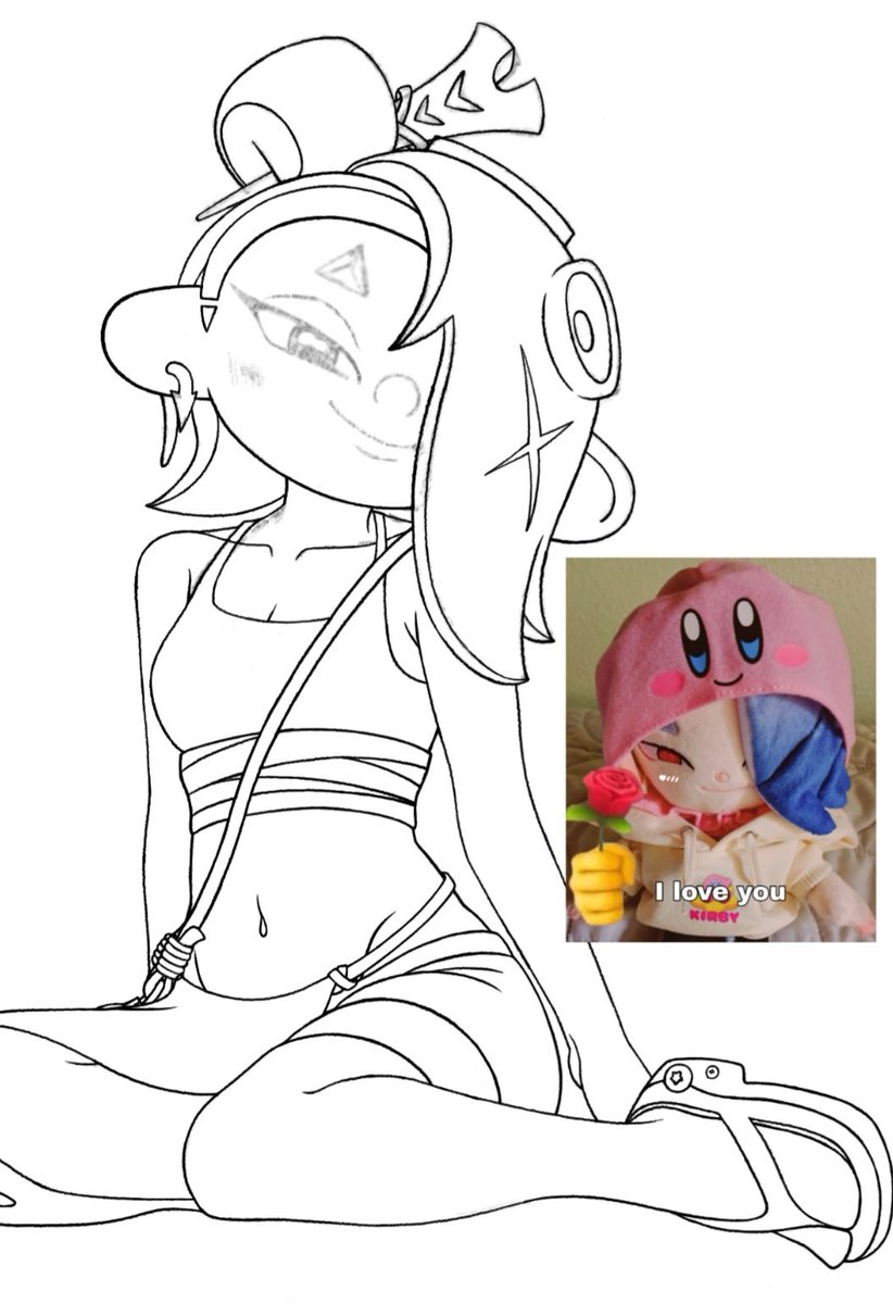 Real_BryanPlush's tweet photo. Splatoon Raiders Shiver W.I.P. 

Almost done with the outlining, just need Shiver's beautiful face and do some touch ups then I can finally start adding color! (It's late AF I'm going to sleep lmao) https://t.co/Kwdu0CNdle