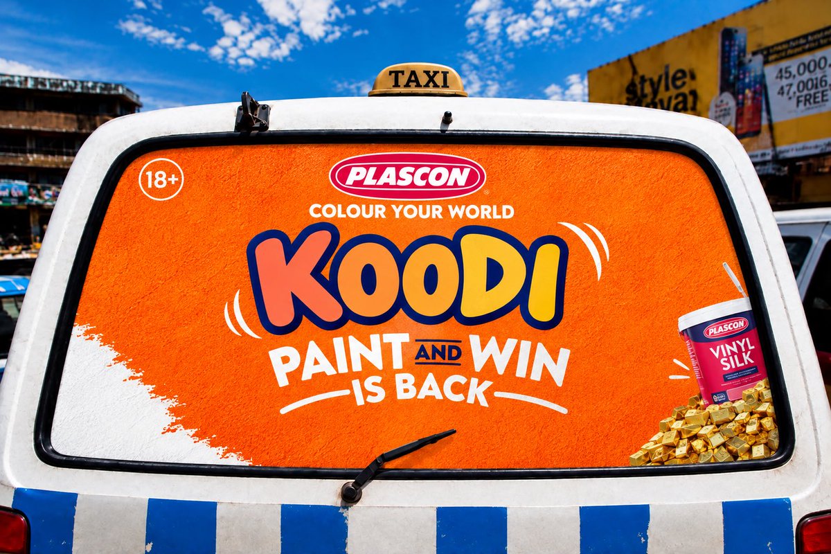 matatuads_ltd's tweet photo. WHAT IF PLASCON COLOURED THE STREETS OF KAMPALA?

Imagine KOODI Paint and Win moving across the city on taxi back mirrors. 

At Matatu Ads, we turn everyday taxis into moving brand experiences.

Plascon, let’s put this campaign in motion!

#MatatuAds #Plascon https://t.co/iDLofgvC5a