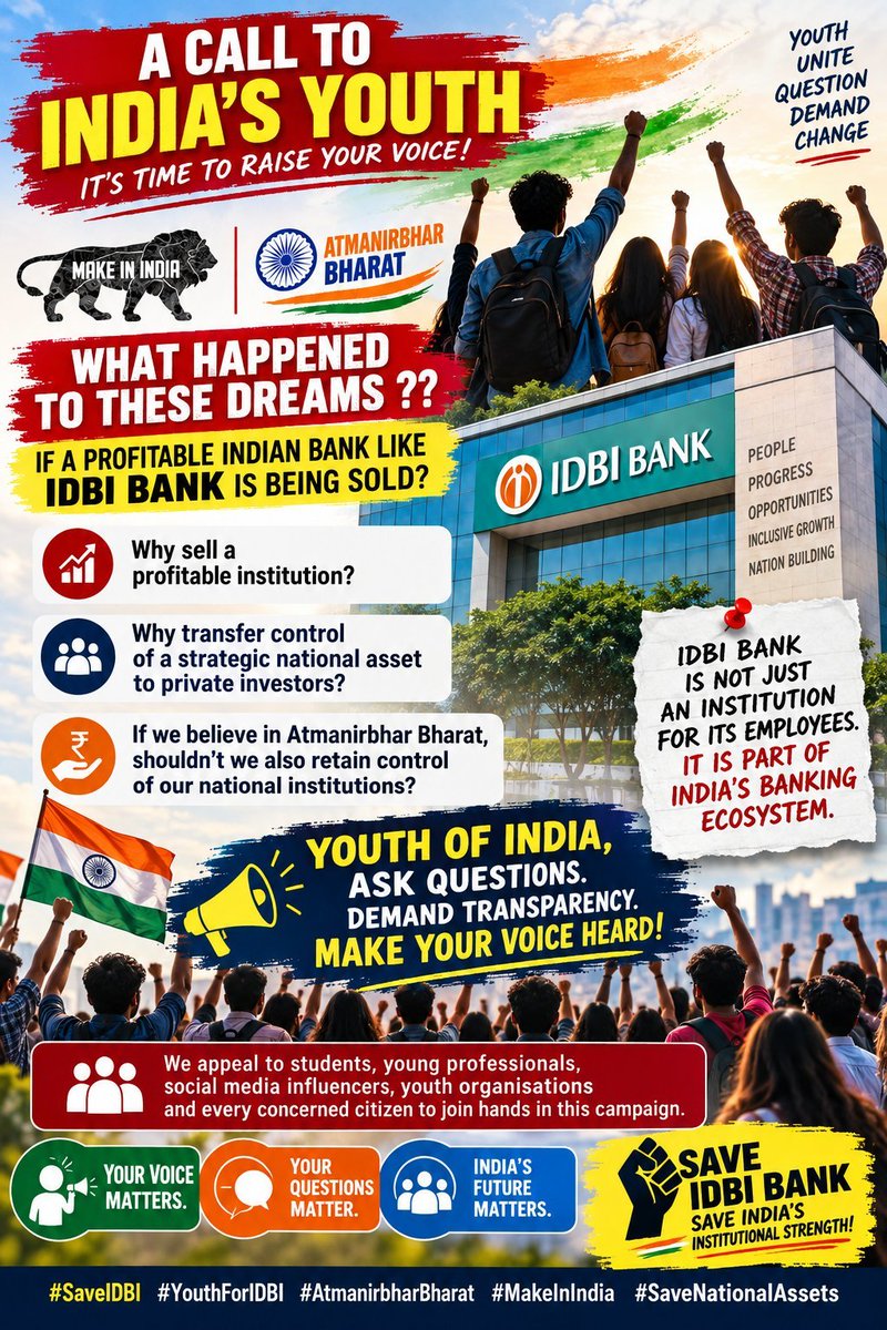 Suma_Raj05's tweet photo. #IDBINotForSale #IDBINotForSell https://t.co/hnvEwmXB24