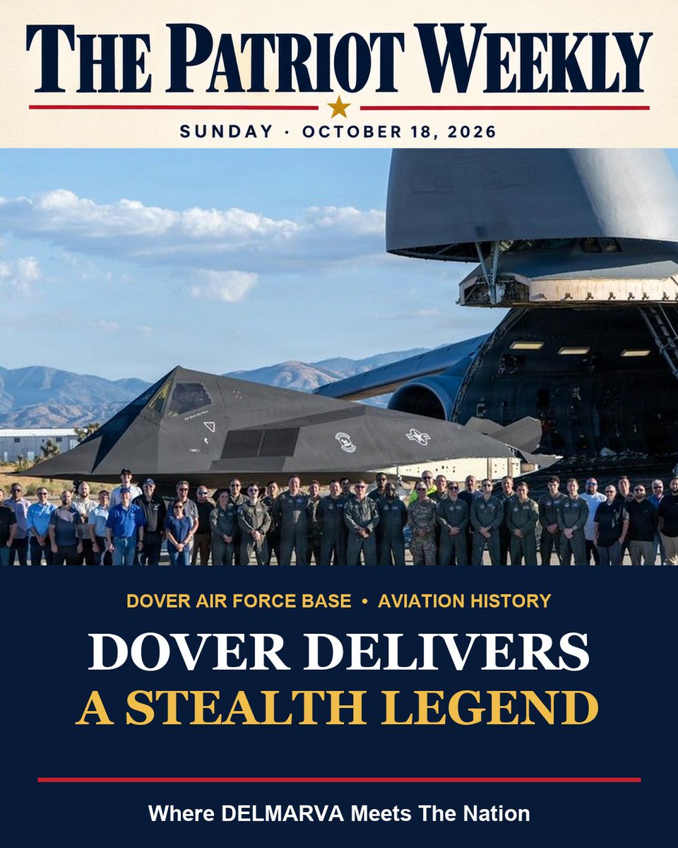 realnewstalkcom's tweet photo. Dover delivers a stealth legend.

Read how a Dover C-5M crew carried an F-117A Nighthawk on its final journey to the Smithsonian—plus DELMARVA energy, government, sports and national affairs in The Patriot Weekly.

Read now: https://t.co/tbK8rR6pVc

#ThePatriotWeekly #DELMARVA #DoverAFB #F117
