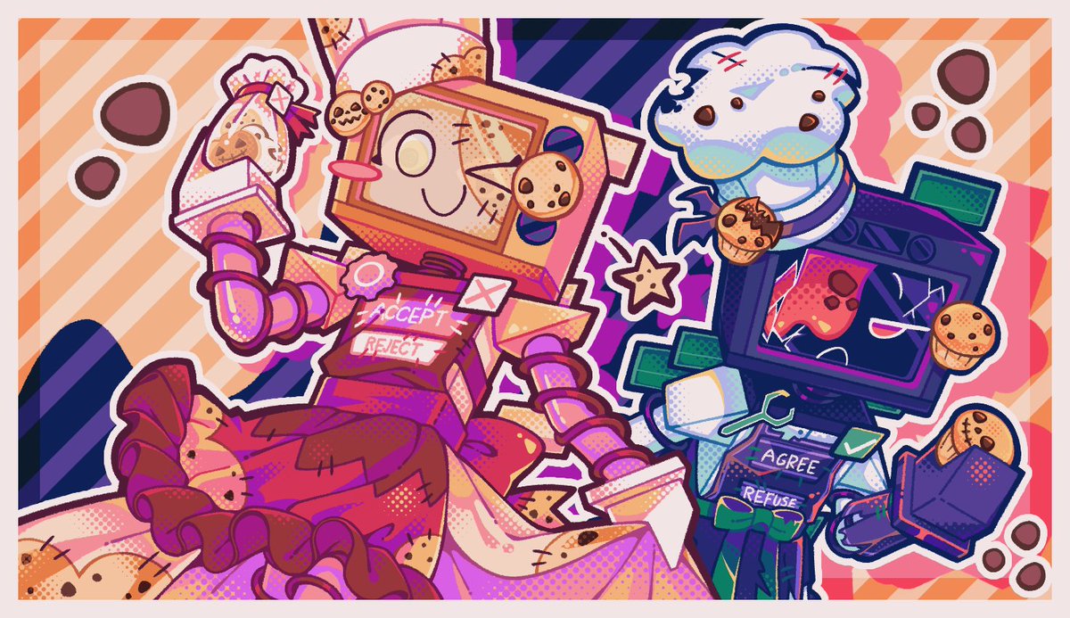 onnayo_n's tweet photo. CookieWare＆Muffinbot　ちょっとハロウィン仕様
#dieofdeath https://t.co/Js3bc03Zg0