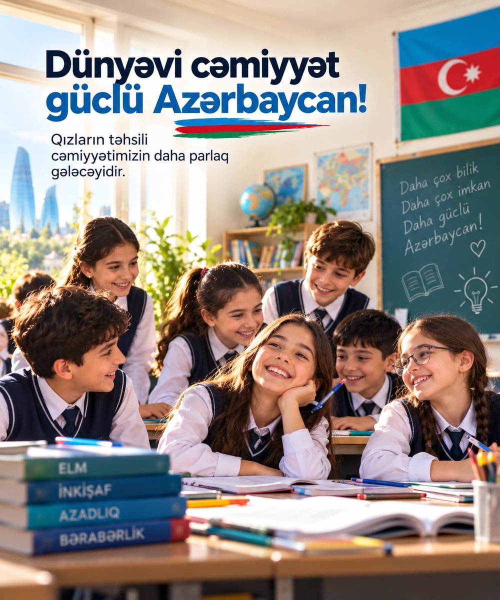 GozRmin's tweet photo. Dünyəvi cəmiyyət, güclü Azərbaycan!

#Məktəblim #Azərbaycan https://t.co/YhyMV54AEz