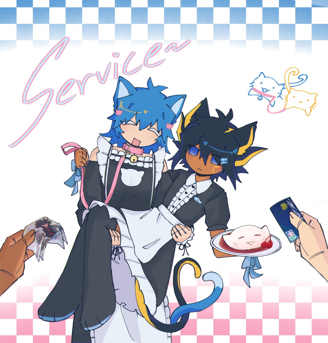 LoveFudoYusei's tweet photo. Cat Cafe 
very late 😥
#ブル遊Week2026 #ToolshippingWeek2026 https://t.co/hO2BNmYxOY