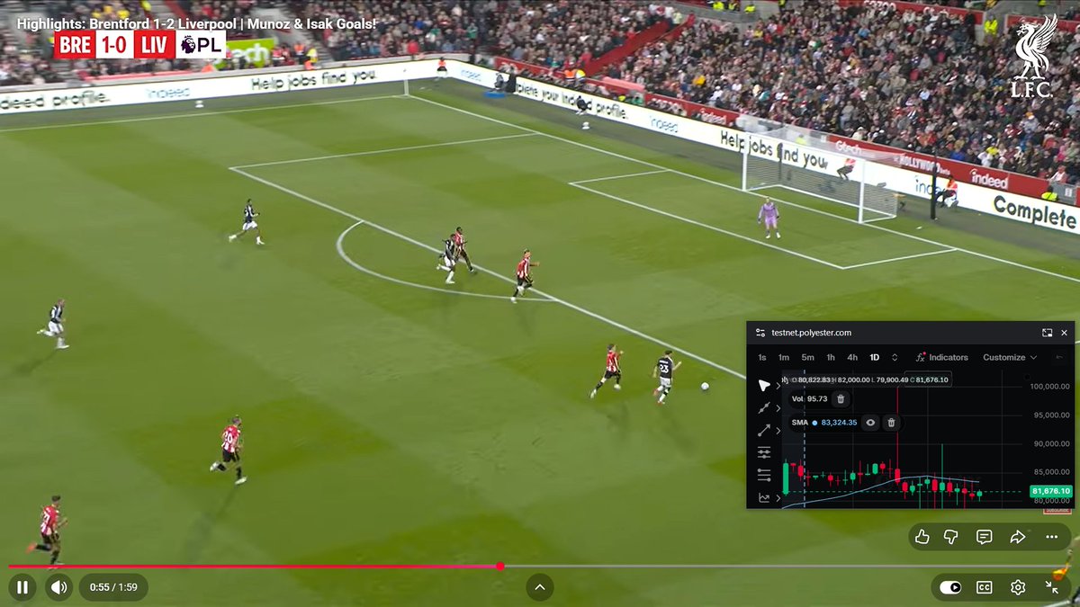 imCoribo's tweet photo. I’m so excited about the new "Mini Player" feature from @Polyster! It’s awesome how you can keep an eye on the chart while enjoying a football match at the same time. Love it!🫡🫡 https://t.co/bP3zlGl1Ij