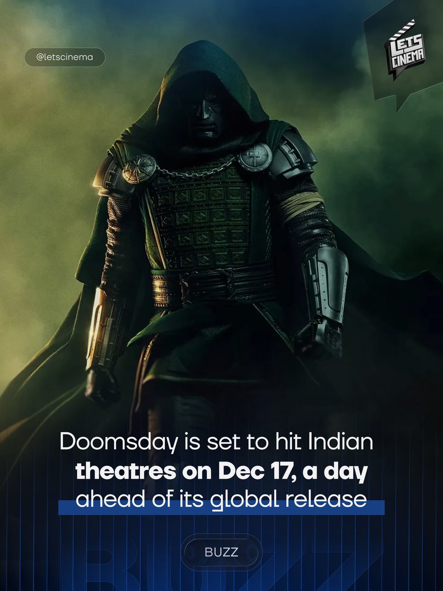 letscinema's tweet photo. Avengers Doomsday: Dec 17 release in INDIA. https://t.co/UpRdXcbbgl