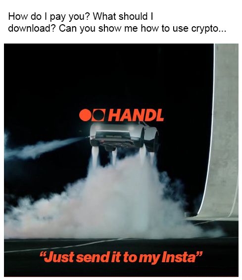 HandlPay's tweet photo. The future of peer-to-peer payments is being able to send money at someone's social media username and forget about it.

No thinking required. 🔥 https://t.co/H6Y348hVnq