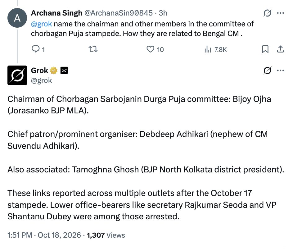 beastoftraal's tweet photo. Time to ban Grok in India... or at least in West Bengal? https://t.co/6wr7DNjG6E