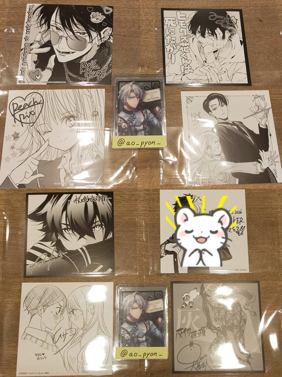 ao_pyon_'s tweet photo. 【交換】講談社フェス 2026 複製ミニ色紙 特典

【譲】
杖と剣のウィストリア
りりむホリック
灰仭巫覡
とことんクズな渡良瀬なのに
しゅごキャラ！
おしえて執事くん
ヒモクズ花くんは死にたがり

【求】♥(うるわしの宵の月 優先)

郵送交換、プロフあり、検索からでもお気軽にお願いいたします🙇🏻‍♀️ https://t.co/gQgbzy1LN8