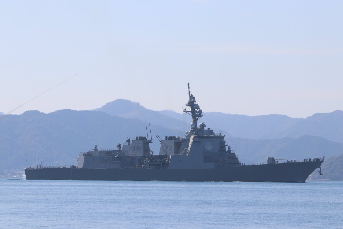 kurokishirerise's tweet photo. 護衛艦あたご、本日午前に出港しました

今から志布志にいるKS26組に合流ですかね？ https://t.co/REy7PsOkPS