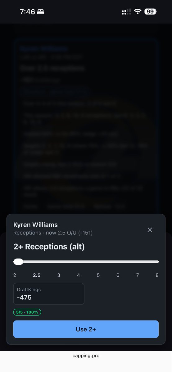 capping_pro's tweet photo. @codyblackedout Over 2.5 wil be tight, but he’s 100% at 2 https://t.co/OssG3XiKmz