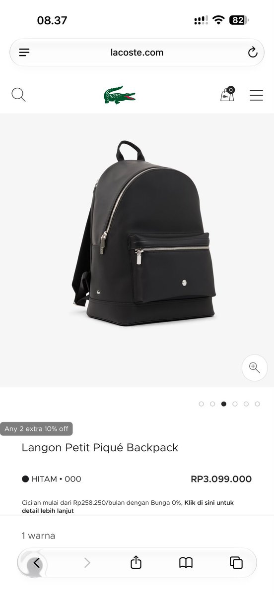 marvinescorcese's tweet photo. ‼️JUAL CEPAT‼️
ransel cowok Lacoste baru SEKALI PAKAI. minat dm 💌

#tas #jualtas #sale #WTS #zonauang #preloved  #17octobre https://t.co/3bY6FaCiIu