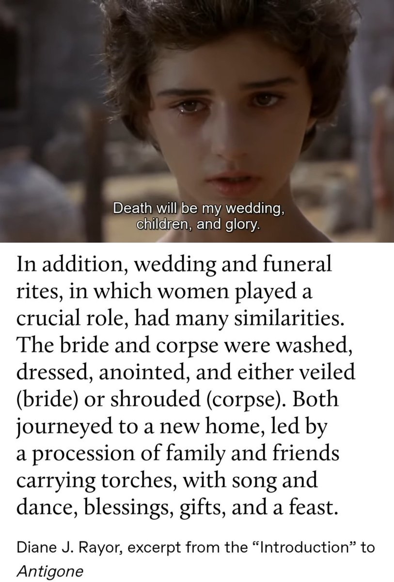 everythingdany's tweet photo. The parallels between Dany’s wedding and the marriage and funeral motif of the Brides of Hades: Iphigenia, Cassandra, and Antigone.

#danyween https://t.co/RycH1BzPEq