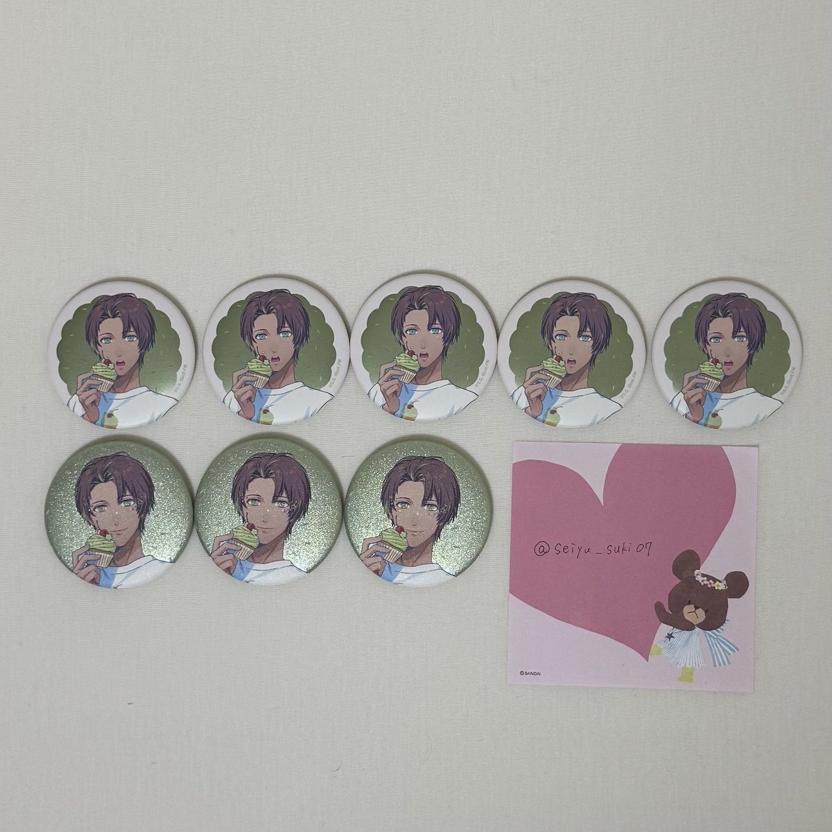 seiyu_suki07's tweet photo. 【交換・譲渡】うたプリ BGS 缶バッジ BE MY CUPCAKE

譲：セシルN5、SP3

求：那月、蘭丸、定価＋送料

都内手渡し or 郵送
同種交換希望です。
お気軽にお声がけください。よろしくお願いいたします。 https://t.co/WM5XAnkceK