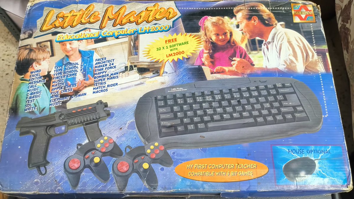 401_db's tweet photo. New arrival item at Unauthorizon.
*Source: https://t.co/ccOIMg7RHI
Brand: MEDIA, Little Master
Name: Educational Computer
Model: LM-2000
Region: India
#Famicom/#NES based educational computer, released by MEDIA VIDEO LIMITED.
https://t.co/bXV6io1i6C
#famiclone #retrogame https://t.co/4uixI243dv