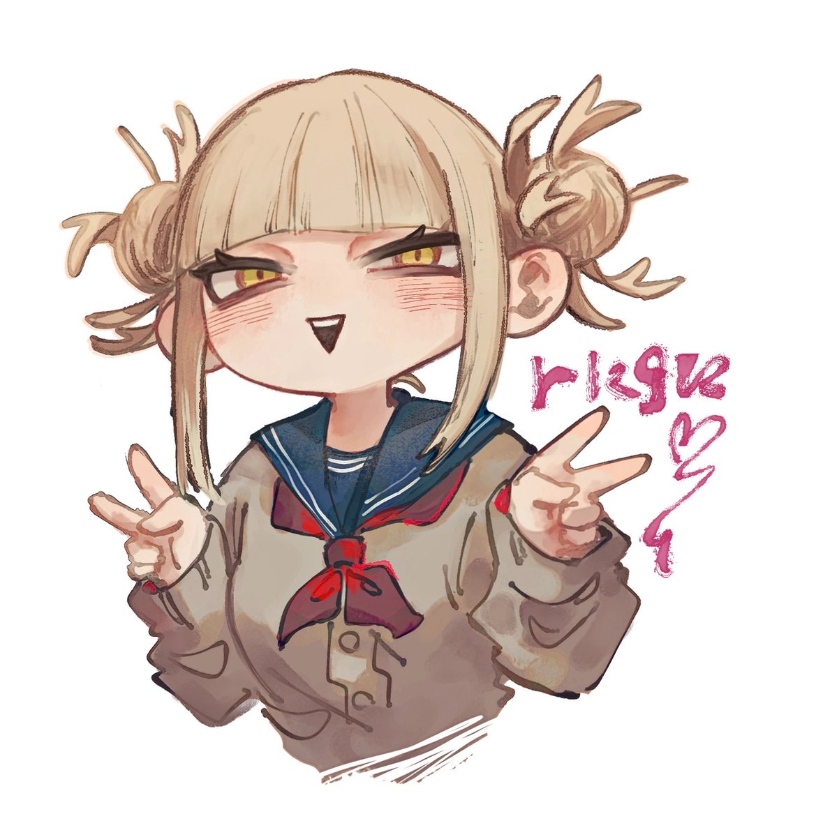 bn_cna's tweet photo. ひとりえちゃで遊んでた時にサラサラ描いたやつがかわいかったのでひっぱって加筆した……( 'ω'  ) https://t.co/lz39MoB0qM