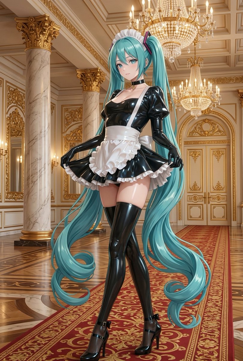 Virusf1985's tweet photo. @tail_lovers thanks for the outfit idea
#hatsunemiku #AIart #FantasyArt https://t.co/zgI6koYVAI