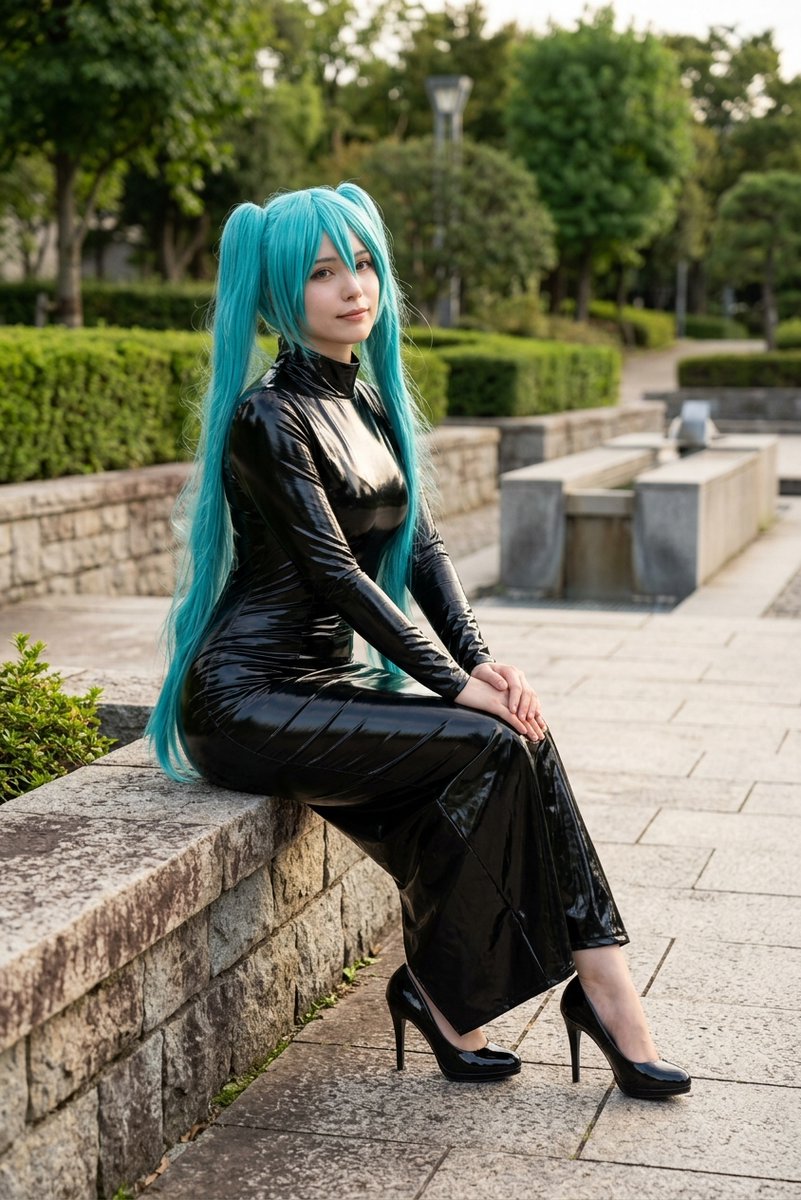 Virusf1985's tweet photo. @tail_lovers thanks for the outfit idea
#hatsunemiku #AIart #FantasyArt https://t.co/zgI6koYVAI