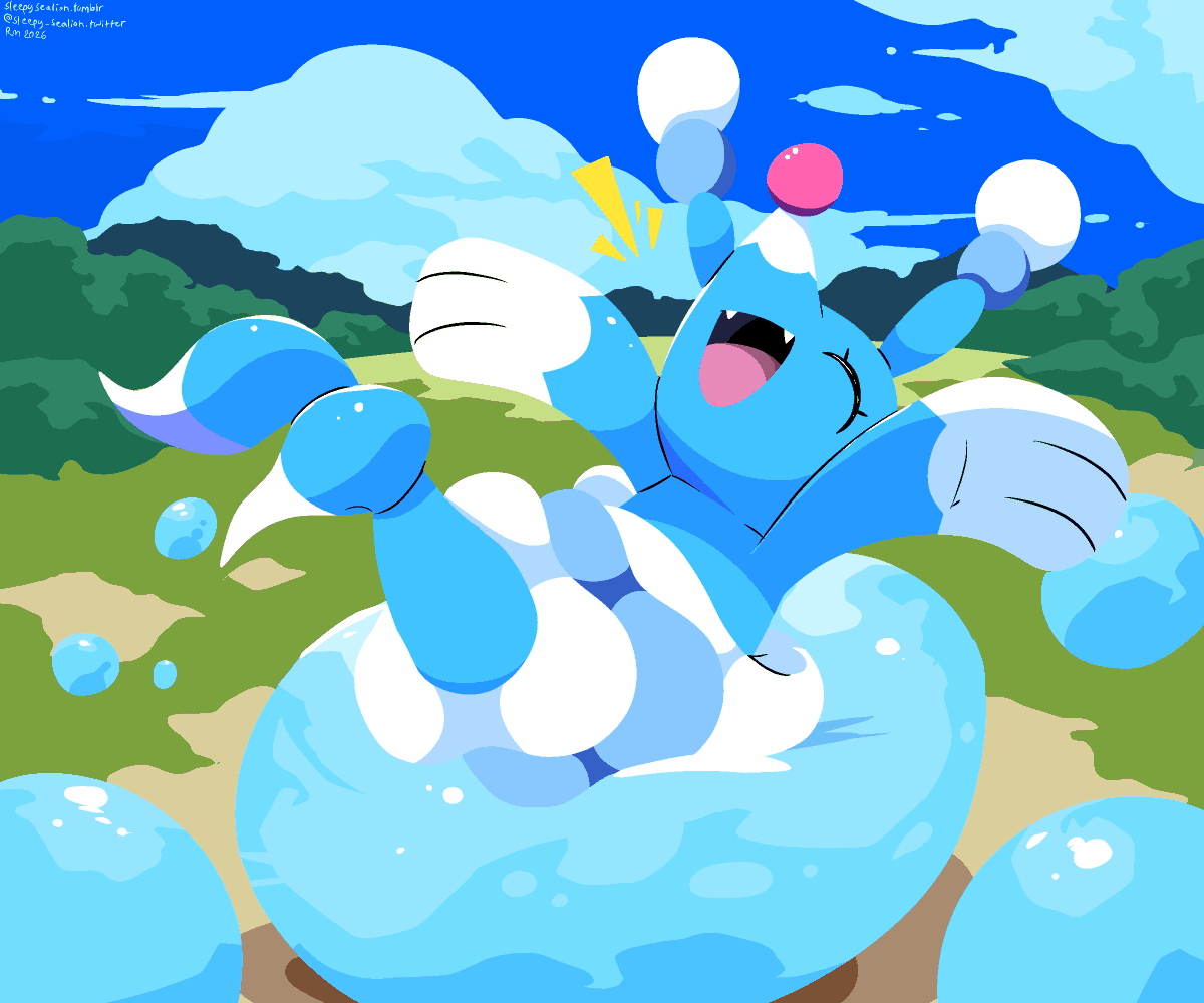 sleepy_sealion's tweet photo. Bouncing on the bubbles~! #pokemon #brionne #brionnefanart #pokemonfanart https://t.co/eWdvqYfrnd