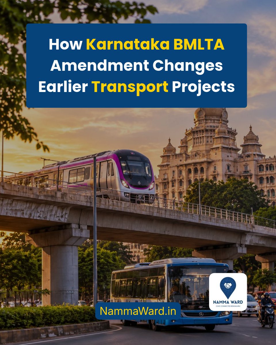 JayanagarNW's tweet photo. Karnataka has amended the BMLTA Act, 2022, recognising certain earlier actions related to qualifying transport projects. The government says the change aims to ensure continuity in decision-making amid Bengaluru’s traffic challenges. https://t.co/xiOssbXh4W