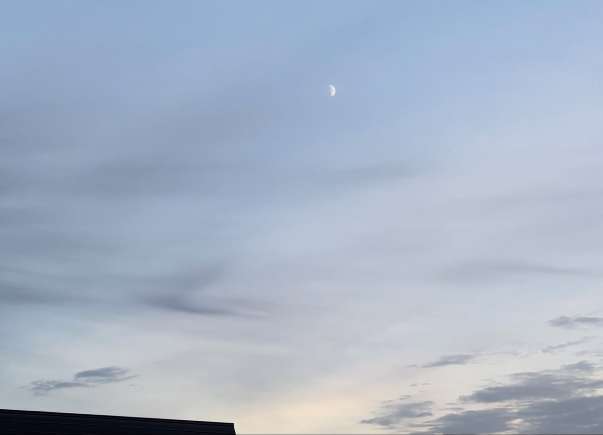 gakihi62's tweet photo. #今日の空
Today最高気温14℃
珍しく朝のマジックアワー  👀✨
寒いと思ったら…1℃
日中 お天気良くて洗濯日和に
𓂃𓂂👕✨
夕暮れ前に🌛  明日は上弦の月ﾃﾞｽ https://t.co/Q8RdYybs3A