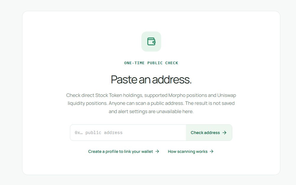 kakudo_app's tweet photo. Small Kakudo update while we continue working on protocol integrations.

You can now explore any wallet without logging in - just enter a public address and view your stock tokens holdings and the supported positions.
https://t.co/zP82ceGlLu
For deeper research, alerts and events analysis, account creation required.

We’ve also added email authentication, so getting started no longer requires a wallet connection. You can connect your wallet later in your profile. 
https://t.co/rovtfE70G4

Less friction for exploring. More control when you want deeper monitoring.