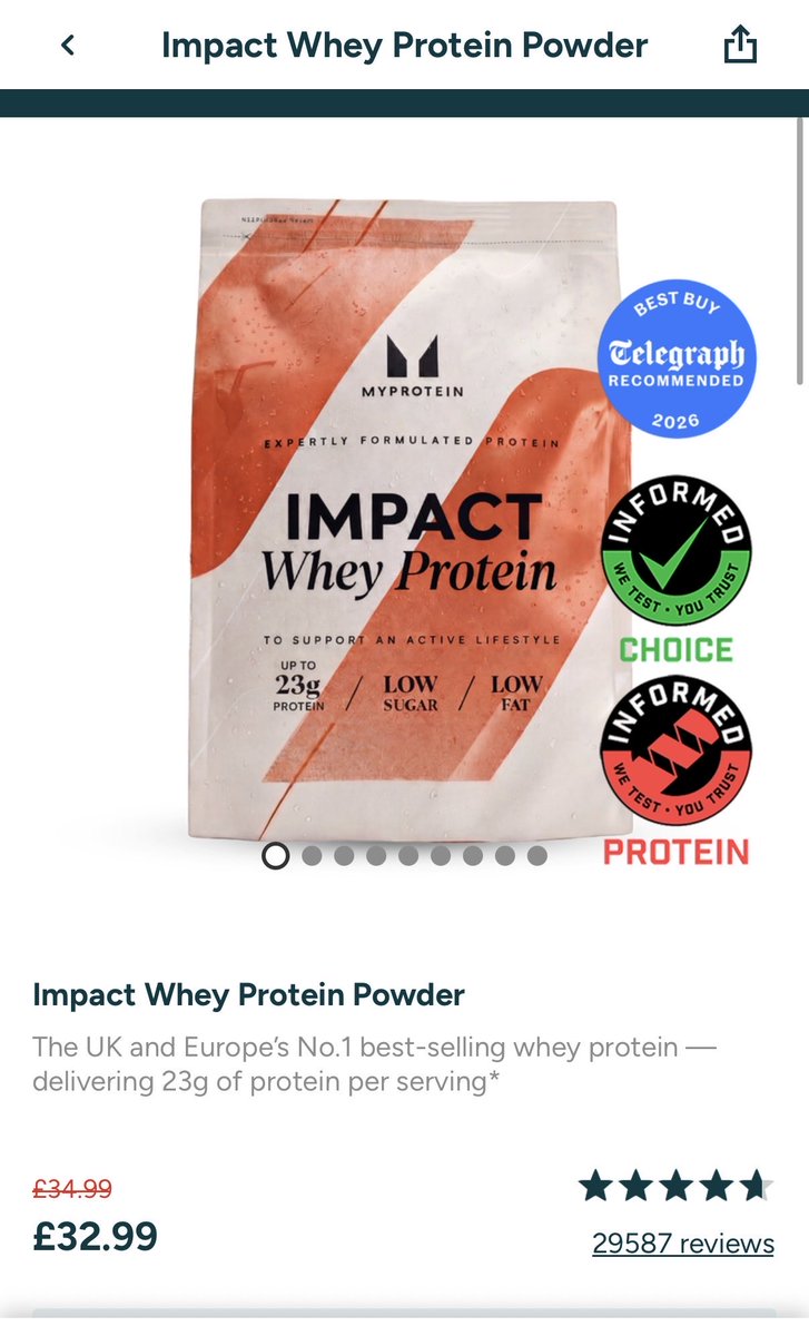stusmithdotcom's tweet photo. Cannot believe the crazy price of @Myprotein! This protein powder is currently £32.99 for 900g. The very same product/quantity back in July cost me £29.74 and in April was £23.39. In Oct same product but 1kg was only £20.69! See attached. How can this be justified? @Myprotein_CS https://t.co/9K0YVPqBXp