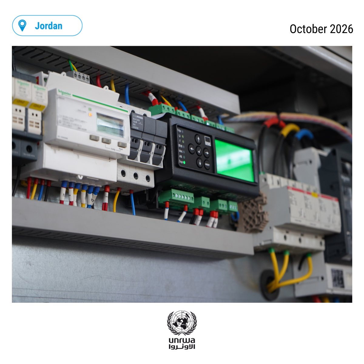 UNRWAJFO's tweet photo. (2/2) ☀️ By investing in renewable energy, UNRWA is lowering operational costs and reducing its environmental footprint while making the most of limited resources. The award recognises the collective work behind initiatives that support essential services for #Palestine Refugees. https://t.co/iCZ6Zsiz61