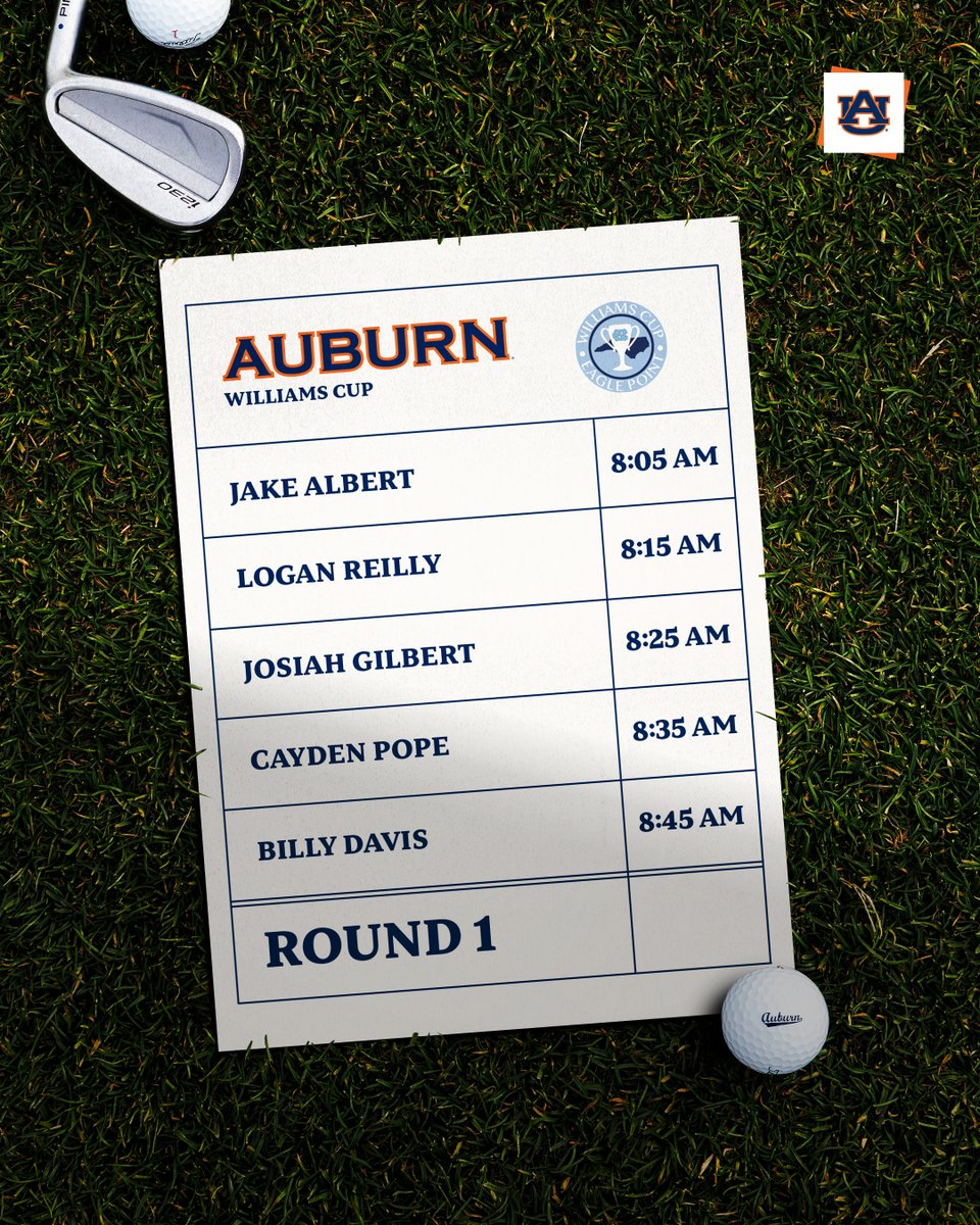 AuburnMGolf's tweet photo. Action begins TODAY at the Williams Cup!

📊 https://t.co/c0TAMBC2wq

#WarEagle https://t.co/lZb8MbQwsq