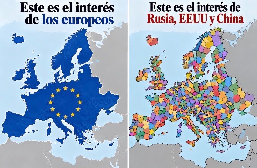 ferezmanuel's tweet photo. La fragmentación de Europa es el objetivo último de EEUU, China y Rusia.

Las tres, por distintas razones h objetivos,  persiguen un fin común: el fin del proyecto europeo.

Si se entiende esto todo lo que pasa actualmente adquiere sentido https://t.co/uzlqB09erB