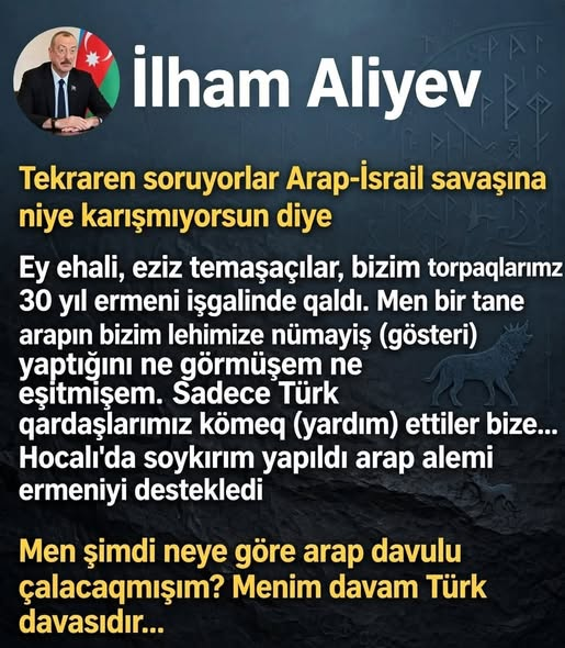 Osman_Tunaboylu's tweet photo. Görün, Azərbaycan Respublikasının Prezidenti cənab İlham Əliyev nə deyir... https://t.co/vGfFkEzWVv