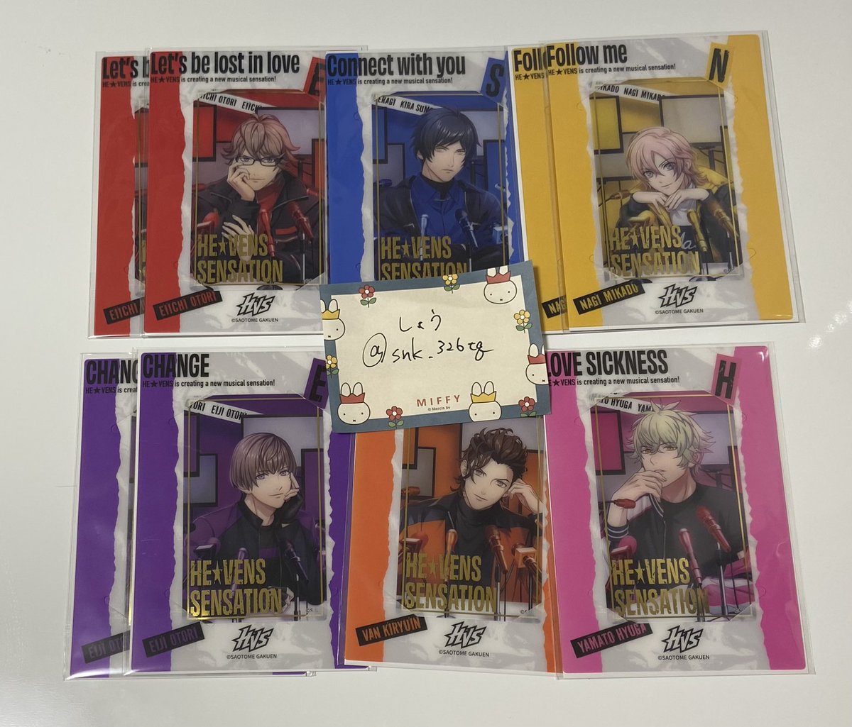 snk_326tq's tweet photo. 【交換】うたプリ HE★VENS GARDEN ヘヴ庭 ヘヴガ SENSATION ビジュアルカード ビジュカ 特典

譲:○瑛一、綺羅、☆ナギ、○瑛二、ヴァン、大和

求:シオン

郵送交換
☆含むまとめての方優先
○単体でのお声掛けは返事お時間頂きます
検索からでもお声掛けください〜 https://t.co/er9e6PnUM3