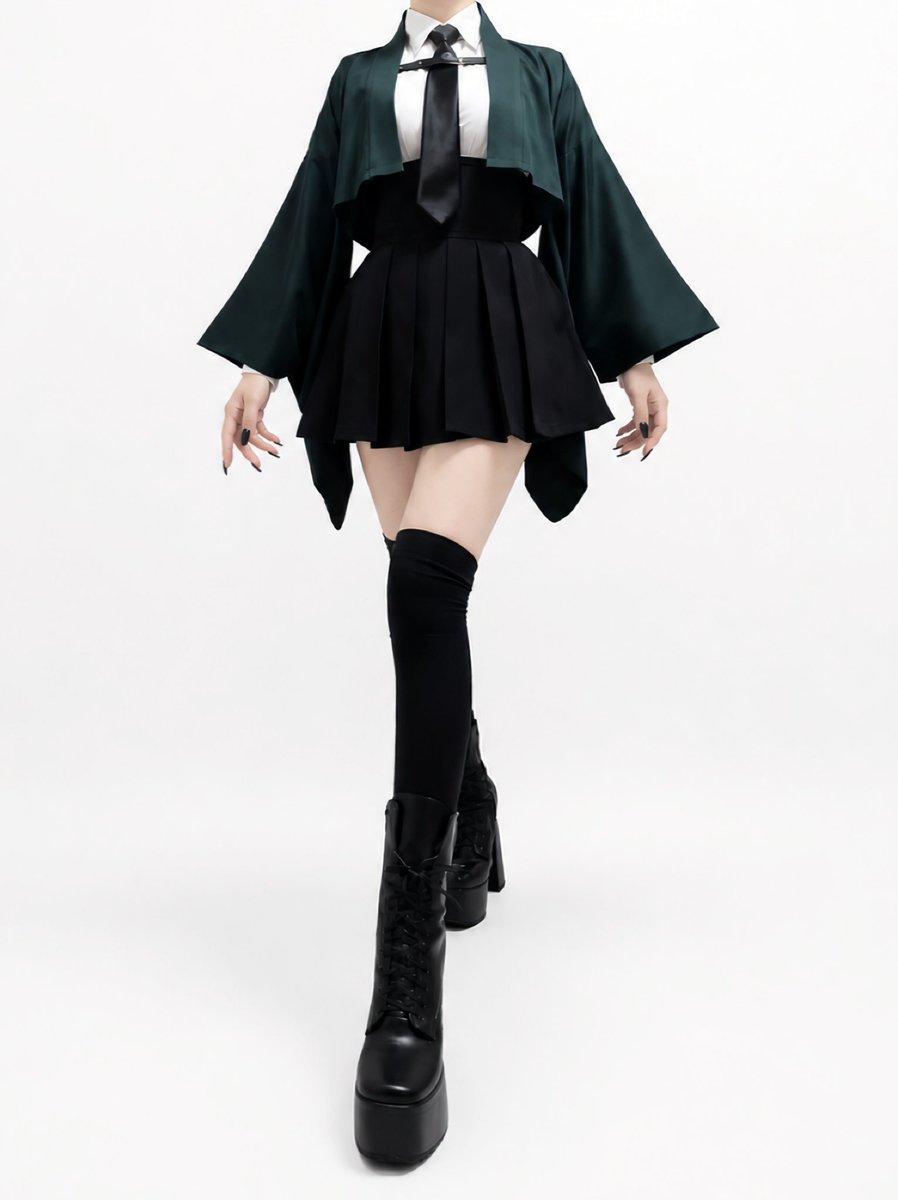 misamaru_kimono's tweet photo. 深緑×黒の和洋折衷スタイルが楽しい💚🖤 https://t.co/edE5hqIB5j