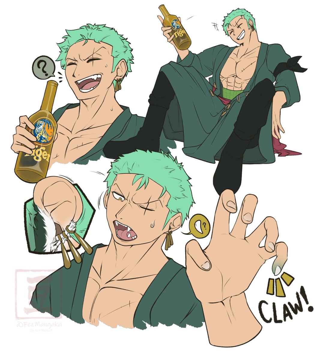 FezMangaka's tweet photo. Massive bean for Zoro! Zoro tiger TF, beaned by Tiger Beer (not sponsored)

He can't even be normal colored 

#TFTuesday #tfeveryday #ONEPIECE https://t.co/nh5Y9kkplL