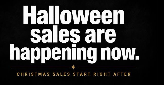 growth21489's tweet photo. Halloween sales are happening now.
Christmas sales start right after.

People are already buying.
If your product is not in front of them, that money goes somewhere else.

I help market products so stores can catch these sales before the season ends. https://t.co/RuPcBlJnEv