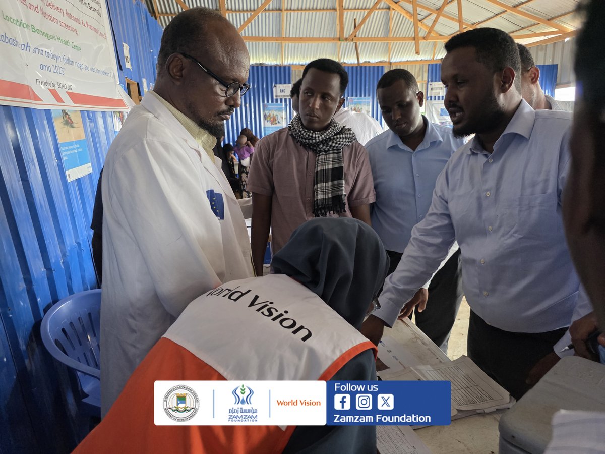 zamzamsom's tweet photo. Zamzam Foundation, JMOH, and World Vision conducted a joint supervision visit to Barsanguuni Health Center under the ECHO SHIP 2 project, focusing on improving healthcare delivery, data management, reporting, and accountability.
#ZamzamFoundation #WorldVision #JMOH #ECHOSHIP2 https://t.co/lAv2UljZdM