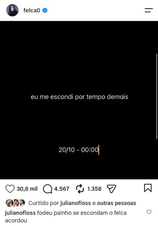 poptime's tweet photo. 🚨Felca anuncia pronunciamento para terça-feira:

“Eu me escondi por tempo demais”. https://t.co/e9OZAA4Jus