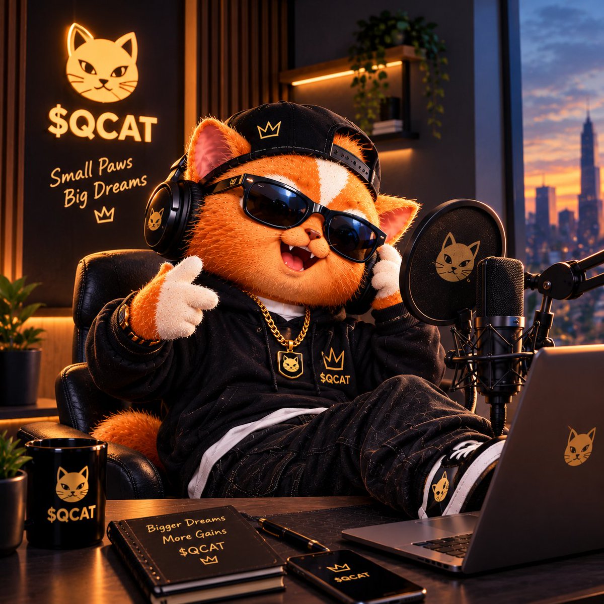 MollyRyanuj's tweet photo. 🎤🐱 $QCAT setting the vibe, building the brand, and dreaming bigger! 👑🔥 Small paws, big ambitions. $QCAT to the moon! 🚀 https://t.co/qjFCsMIlTL
