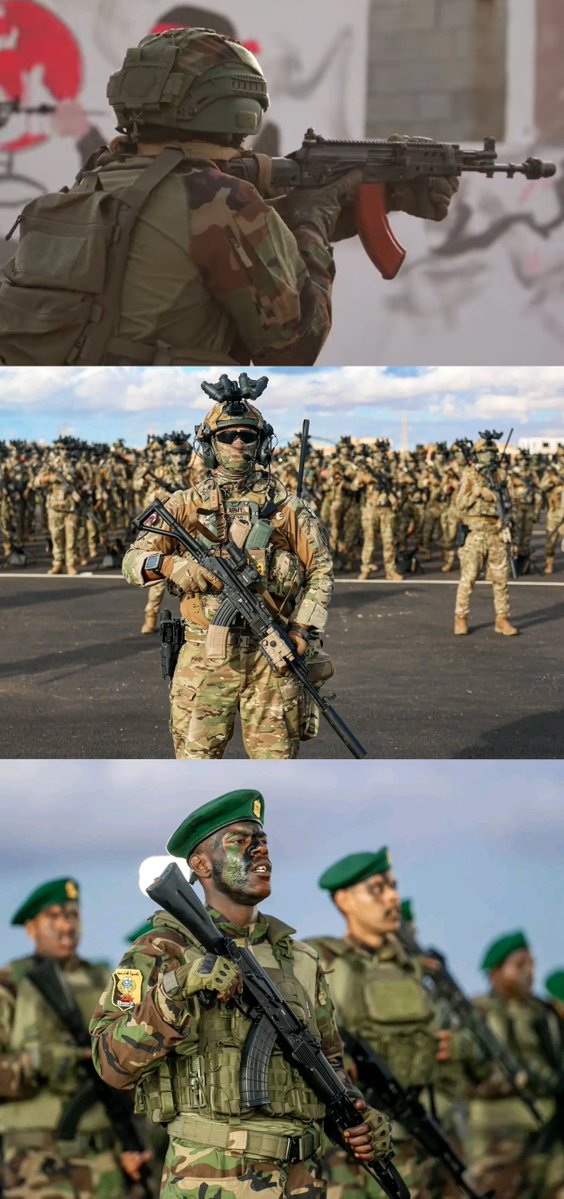 LibyaFieldNotes's tweet photo. More on the equipment and fire arms displayed in the recent LAAF special forces parade/drills:

Assault rifles: 
🇷🇺AK-15 
🇷🇺AK-103
🇧🇾VSK-100
🇮🇹Nuova Jager Solid series M4?

GP Machine gun:
🇷🇸 Zastava M84

Sniper rifle:
🇷🇺Orsis T-5000 https://t.co/gEzMc4Vt42