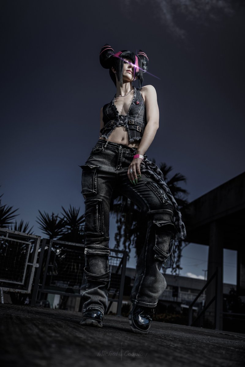 MichalCosplay's tweet photo. What would be Juri 's fashion style if she was real? I love how this aesthetic fits!

~photography by @Cali5to 
~cosplay by me
#JuriHan #Streetfighter６ https://t.co/IpArCAOWrf