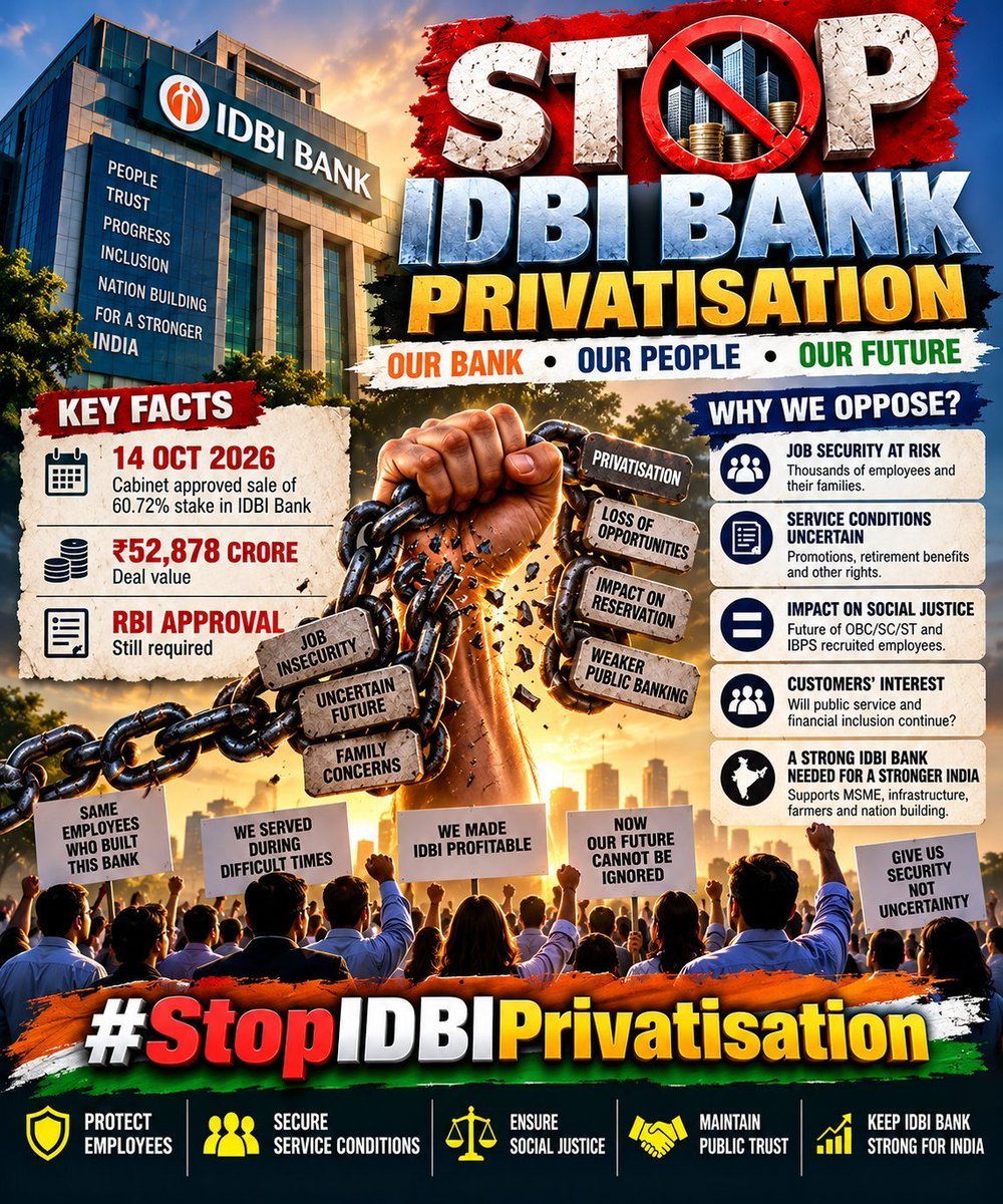 sachinsha07's tweet photo. @nsitharaman @FinMinIndia @CJP_for_India @dhruv_rathee @DhruvRatheNx @abhijeet_dipke @RahulGandhi @INCIndia @AshutoshRanka @AamAadmiParty @yadavakhilesh
#stopidbiprivatisation
#idbibanknotforsale
#IDBINotForSell
#StopIDBISale https://t.co/ov99DOITQs